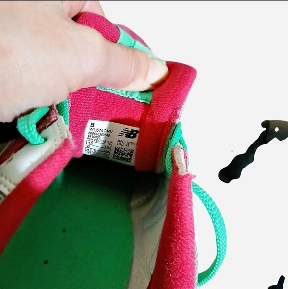 New Balance 574 Classic Sneakers Running Shoes Pink Green Blue Suede Size 10 - Picture 8 of 8